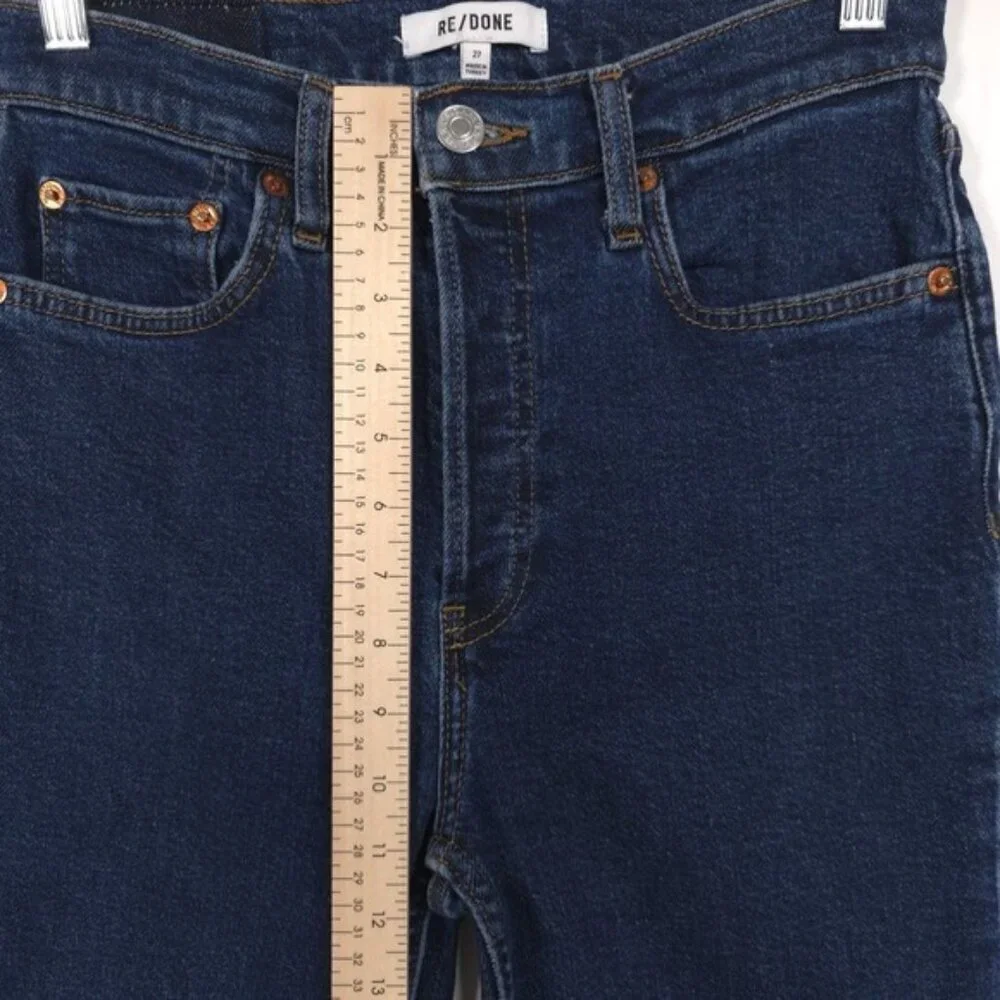 RE/DONE Women's Jeans 90s HIGH RISE ANKLE CROP Size 27 Button Fly 190-3WHRAC DRW